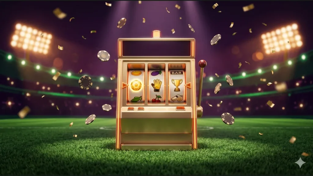 Futbol temalı slot oyunları için DaVegas casino vurgusu, Vegas tarzı altın slot makinesi futbol sahasında