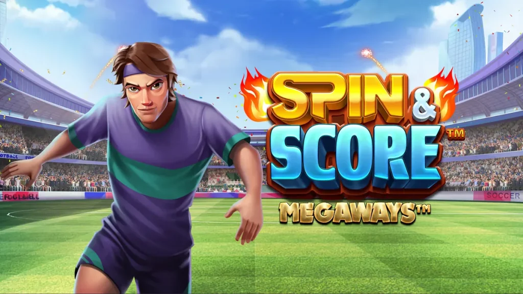 Spin Score Megaways Pragmatic Play slot kapak görseli, 117649 kazanma yolu sunan futbol slotu