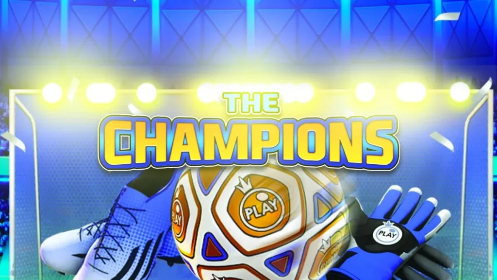 The Champions Pragmatic Play slot kapak görseli, futbol momentum sistemi ile casino oyunu